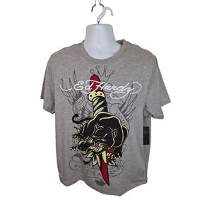 New With Tags Ed Hardy Panther Color: Heather Grey, T-shirt Size Large